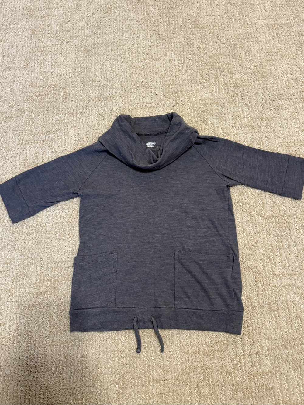 Old Navy Charcoal Cowl-Neck Tunic Tee (2T)
